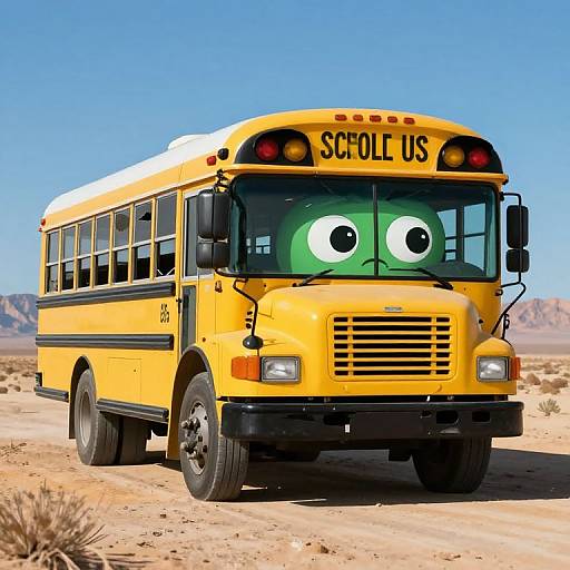 Whimsical Anthropomorphic School Bus