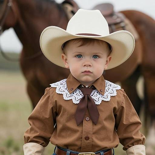 Photorealistic Infant Cowboy Portrait