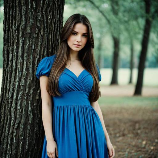 Charming Outdoors in a Blue Dress