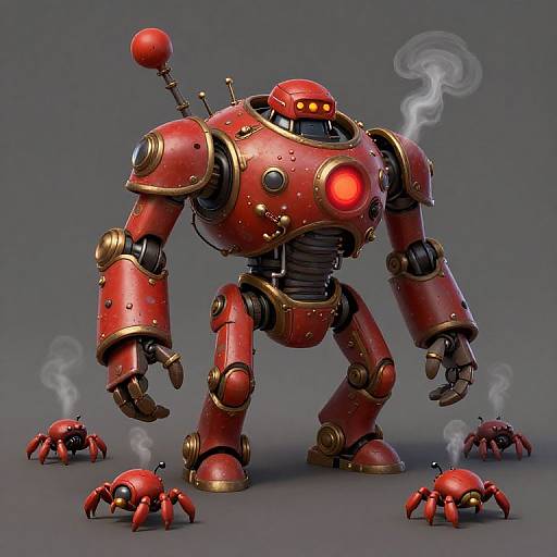 Steampunk Tiny Crab Robot Swarm