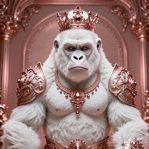 Armored White Gorilla Queen Portrait