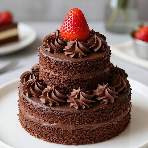 Chocolate Cake with Strawberry Topper