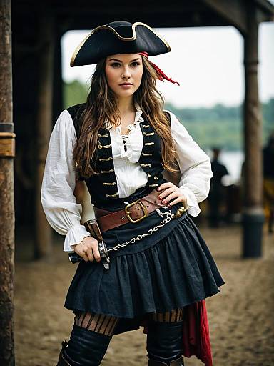 Solo Female Pirate Costume Portrait