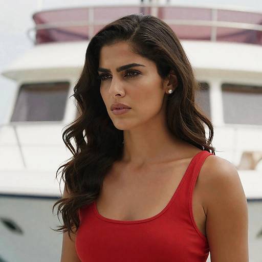 Focused Woman on a Boat Interior