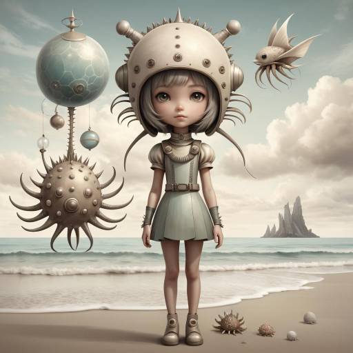 Surreal Young Girl on a Beach