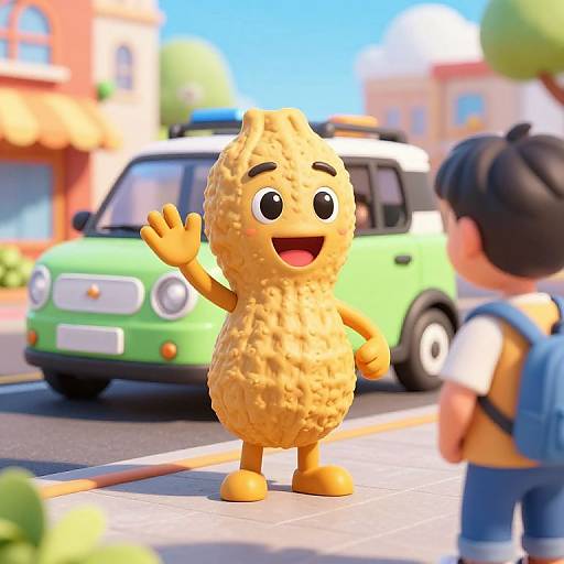 Mr. Peanut Renting NUTmobile Cartoon