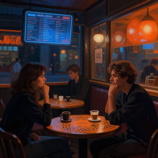 Intimate Night Cafe AI Art
