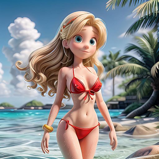 Alluring Anime Mermaid in Ocean Serenity