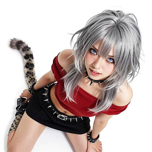 Smug Snow Leopard Punk Portrait