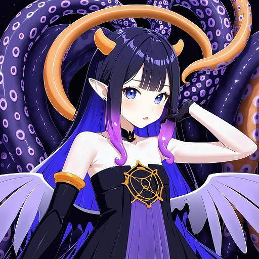 Illustration of Ao-chan (ninomae ina'nis), hololive in the style of Igarashi kyouhei