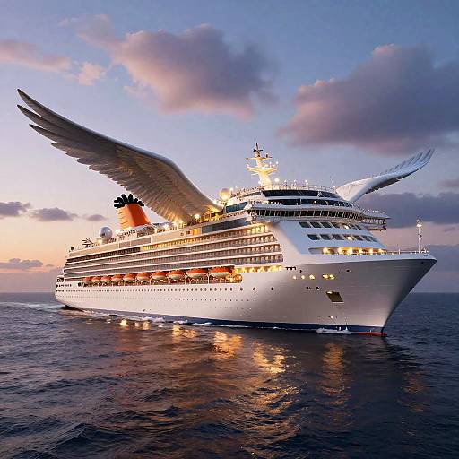 Fantasy Cruise Ship with Giant Wings