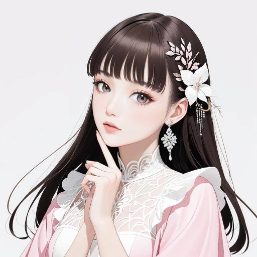 Serene Maiden in Elegant Minimalism Serene Maiden in Elegant Minimalism