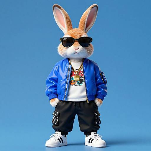 Anthropomorphic Rabbit Rapper Style