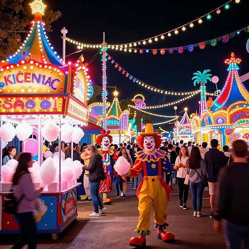 Colorful Kitschy Carnival Night Scene
