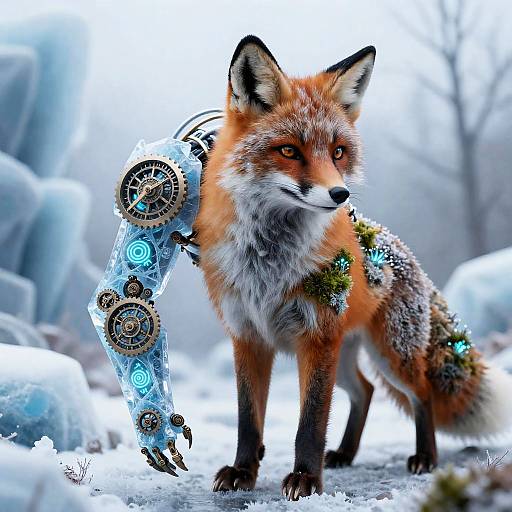 Clockwork Fox Humanoid in Glacial Biome