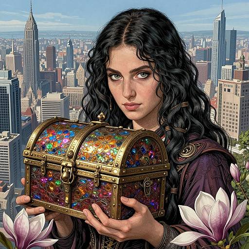 Detailed Gothic Fantasy Urban Line Art