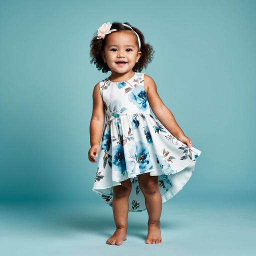 Smiling Toddler Girl in Floral Dress