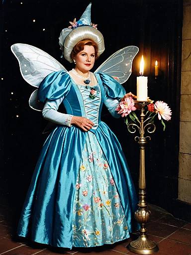 Realistic Fairy Godmother Standing with Candle