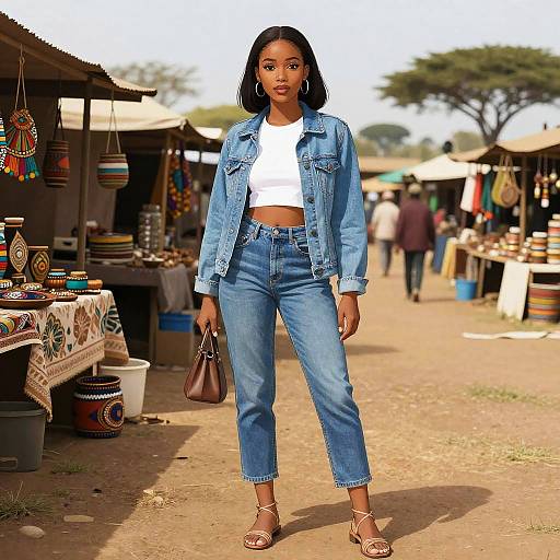 Athletic Woman in Denim at Savanna Market