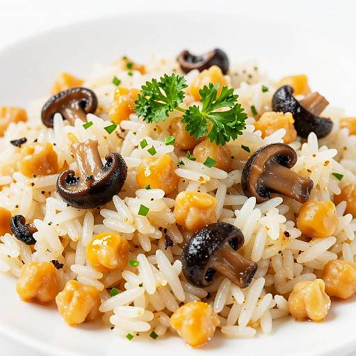 Colorful Chickpea and Mushroom Rice