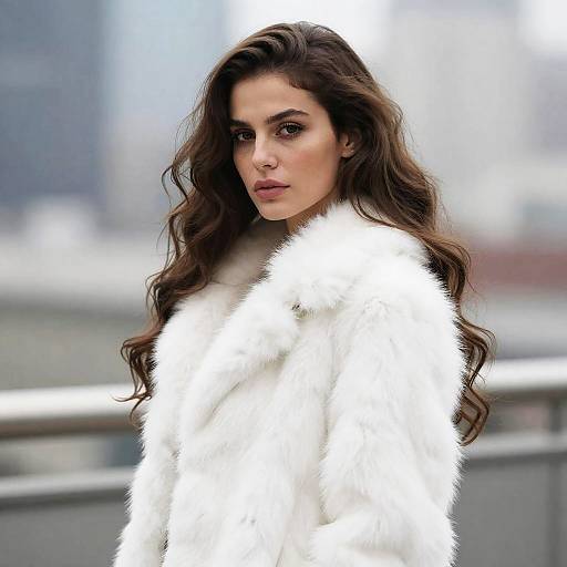 Elegant Woman in Fur Coat Portrait