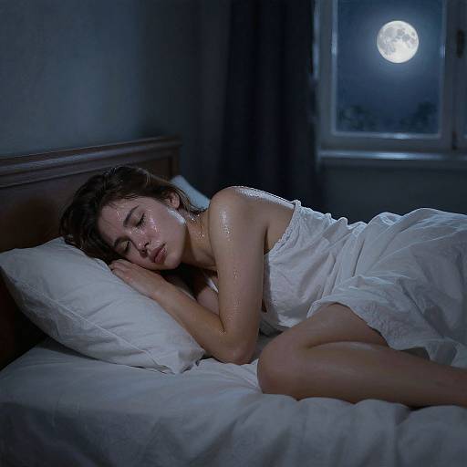 Painting of Restless Woman at Night