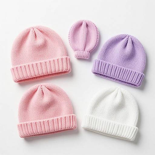 Hand-Knitted Pastel Newborn Hats