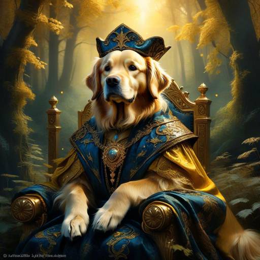 Majestic Golden Retriever Wizard Portrait