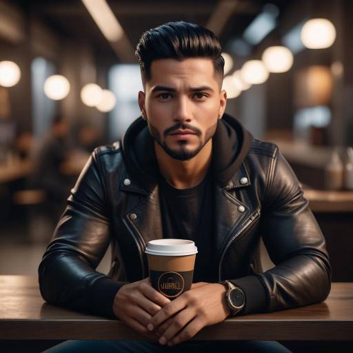 Charismatic Hispanic Man in Modern Streetwear