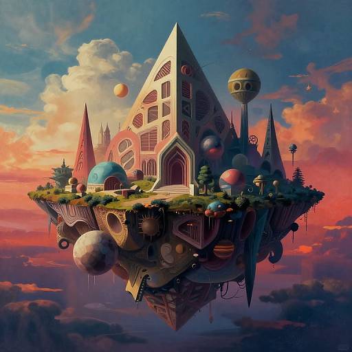 Surreal Floating Island Album Art