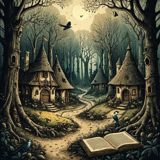 Medieval Fantasy Grove with Mystical Houses