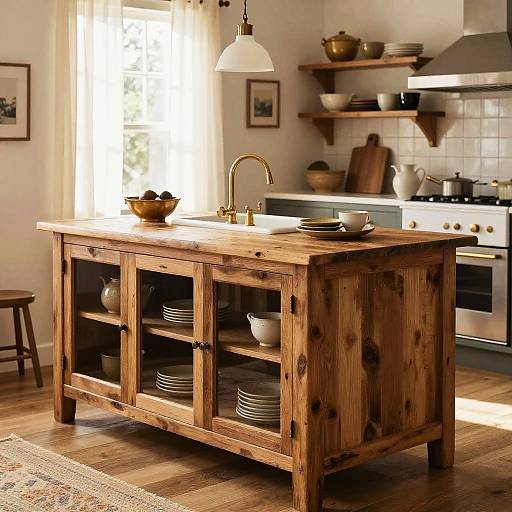 Rustic Farmhouse Kitchen Island Design