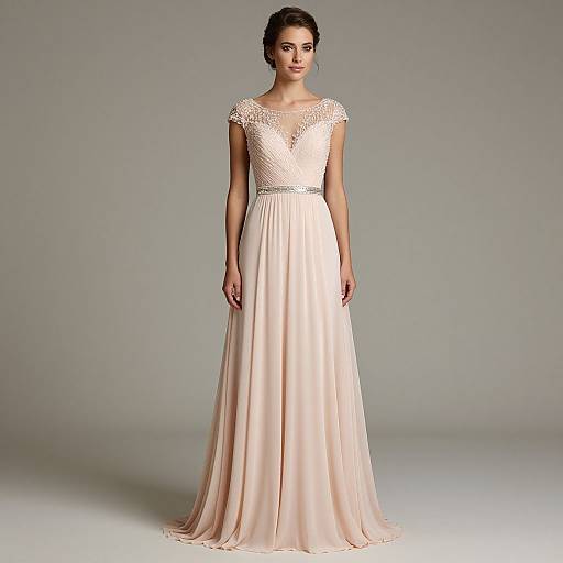 Elegant Blush Pink Wedding Dress