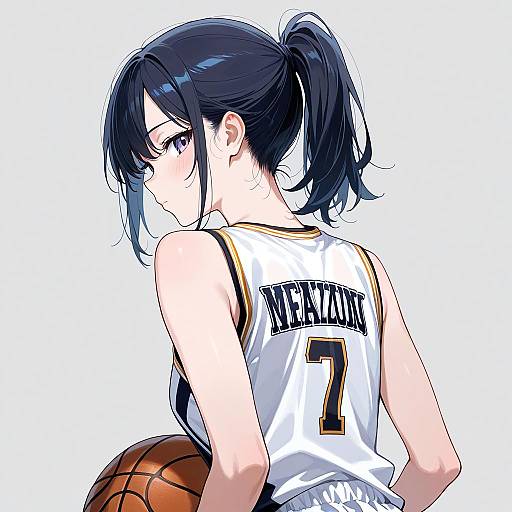 Anime Girl in Basketball Uniform