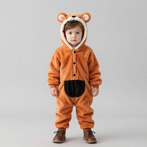 Adorable Toddler in Animal Onesie