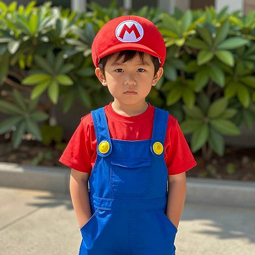 Photorealistic Mario Costume Child Portrait