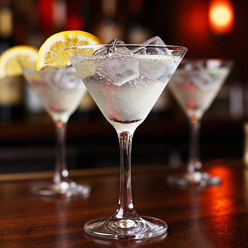 Bubbly Martini Glass with Lemon Garnish