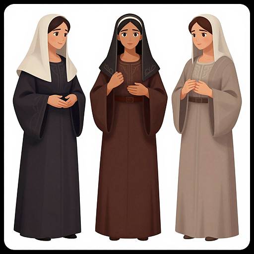 Three Jewish Women in Biblical Clothing