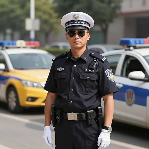 Male Police Officer in Outdoor Setting