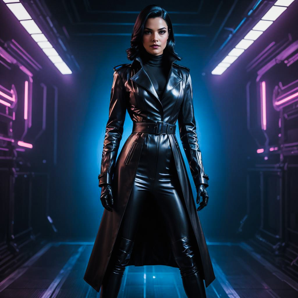 Confident Dominatrix in Sci-Fi Style