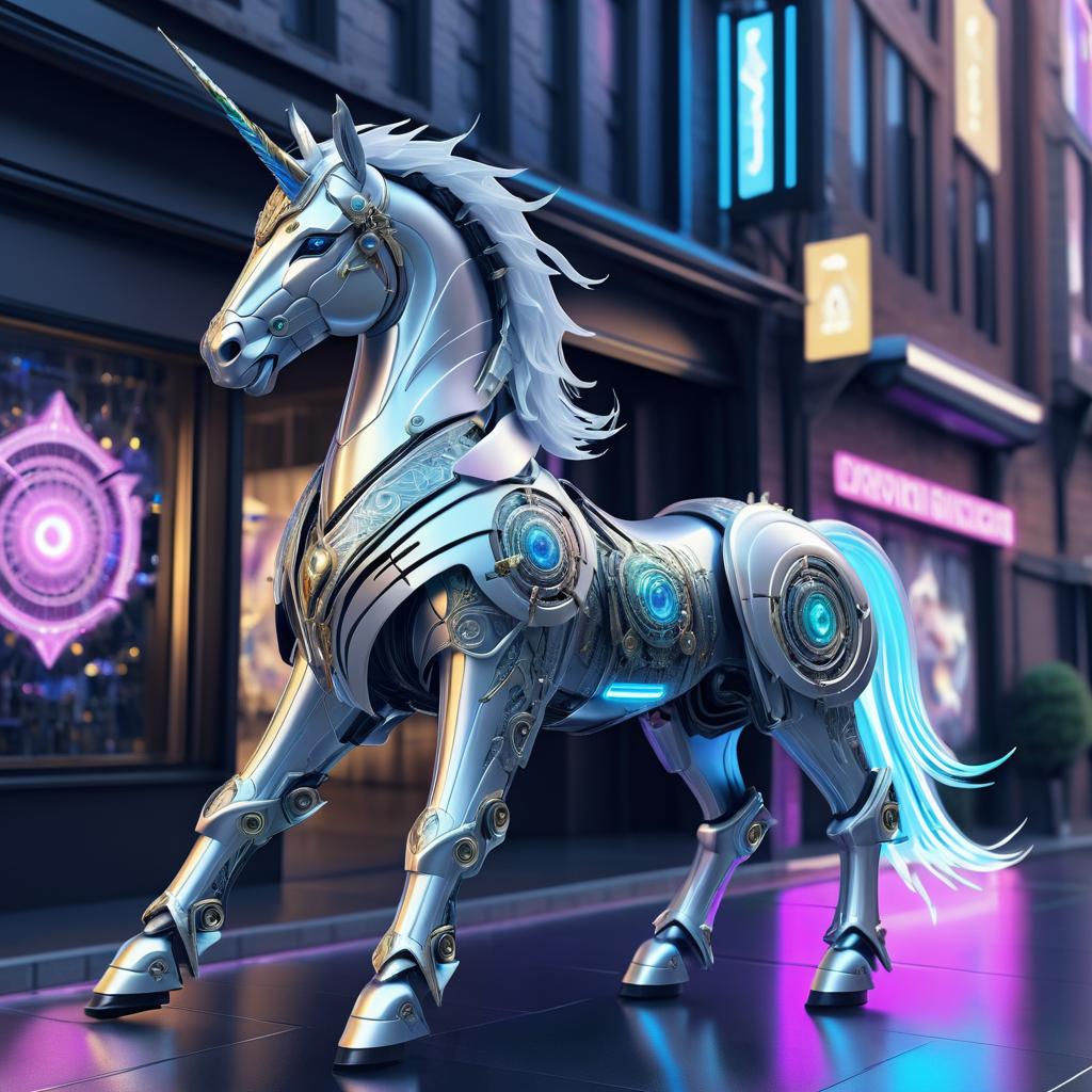 Cybernetic Unicorn: Fantasy Meets Futurism