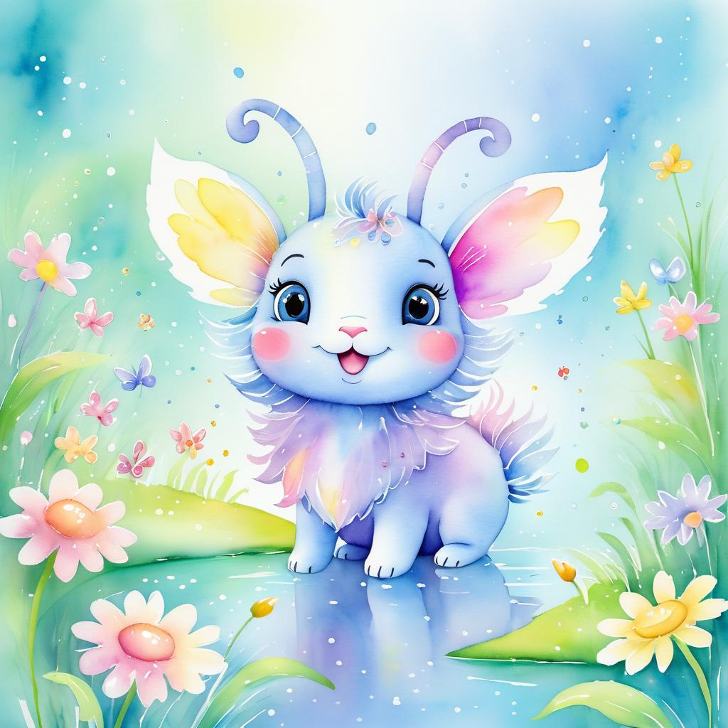 Whimsical Creature in a Dreamy Landscape