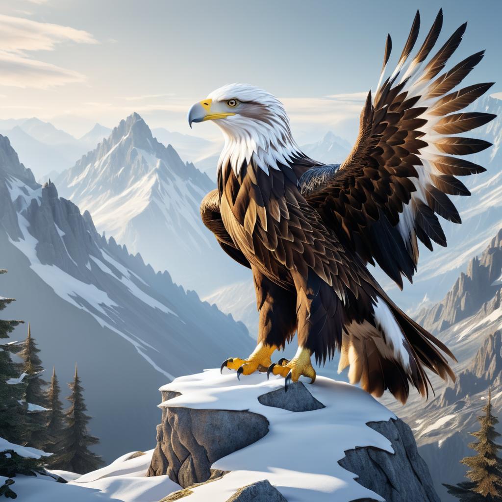 Majestic Eagle Crowned in Mountain Serenity