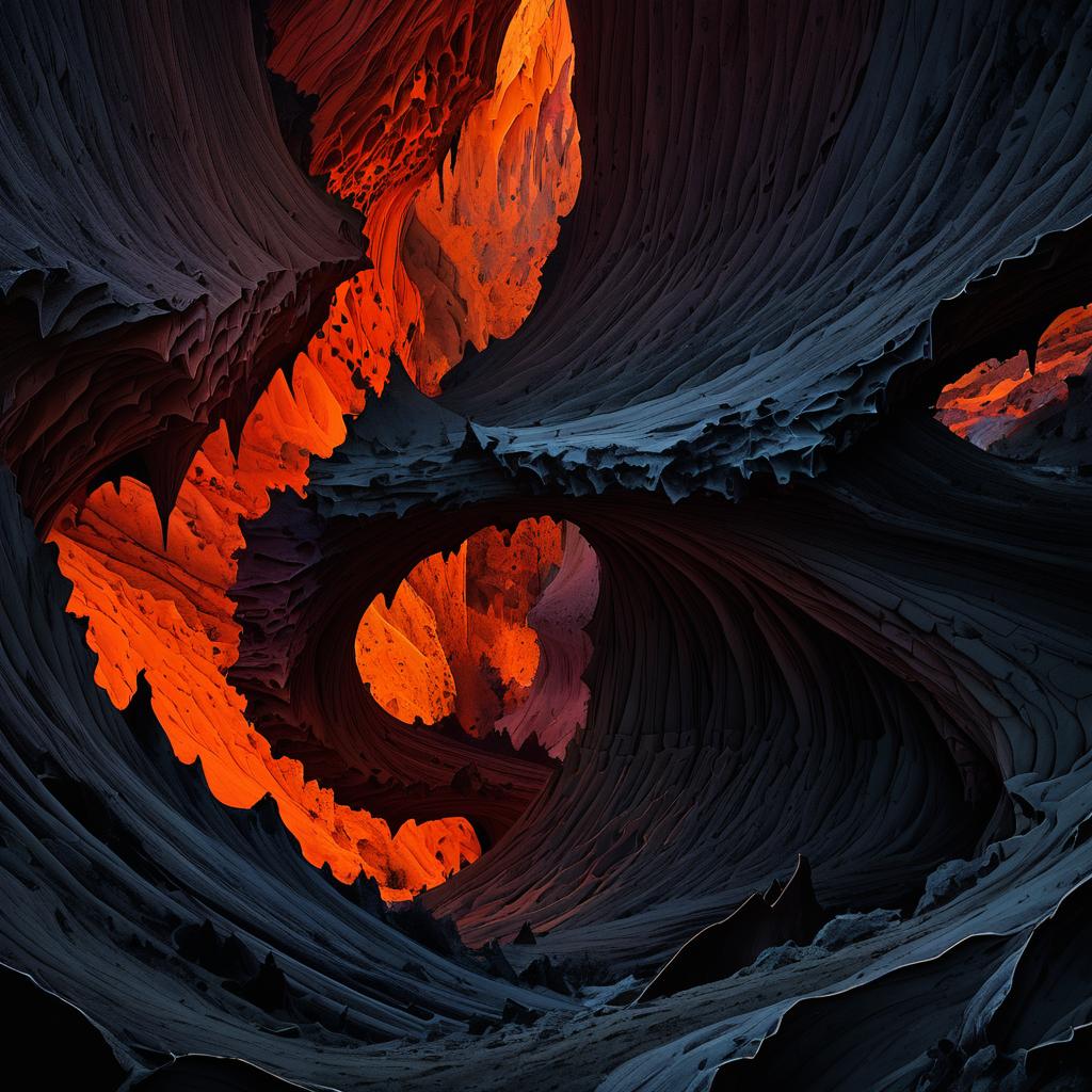 Ethereal Magma Caverns in Abstract Forms