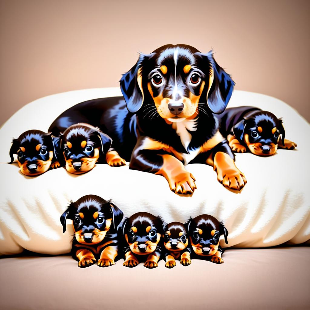 Cozy Dachshund Family Photography