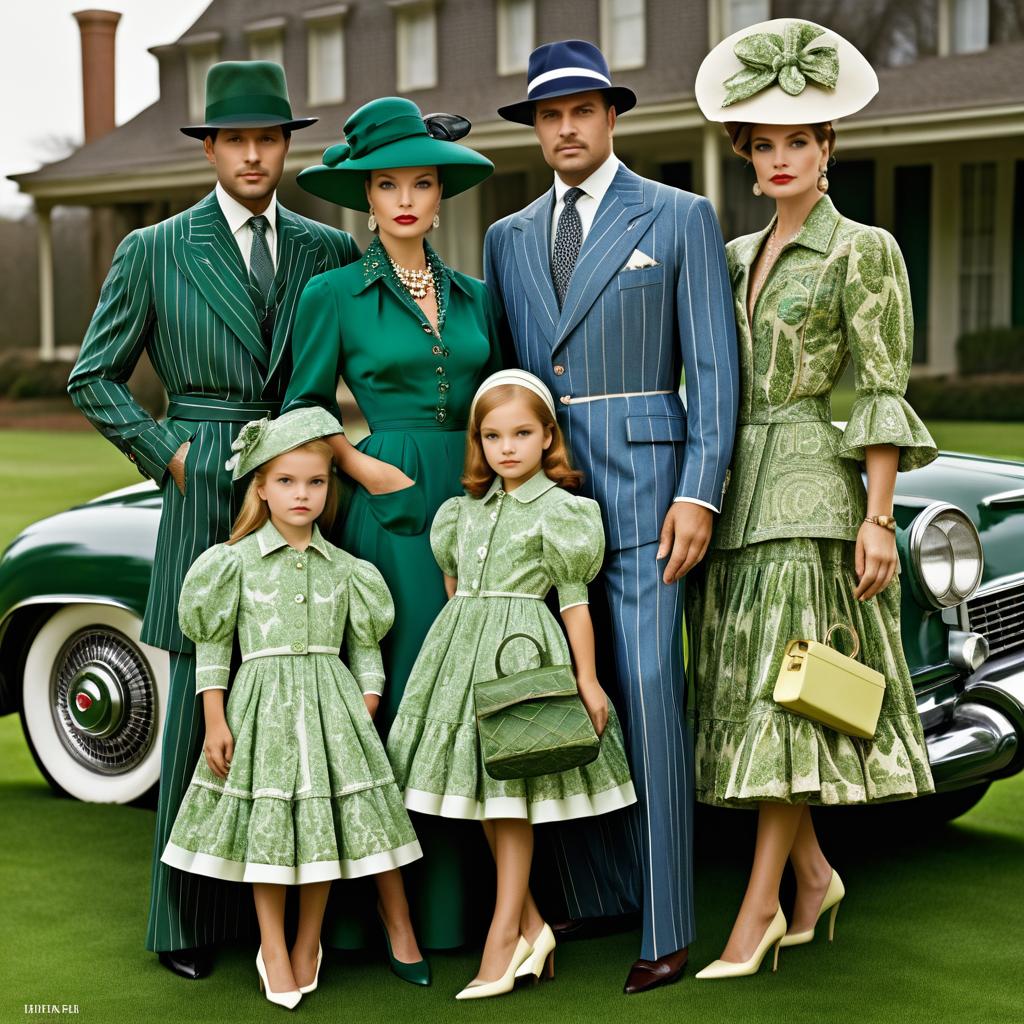 High Fashion Family in Vintage Clothing