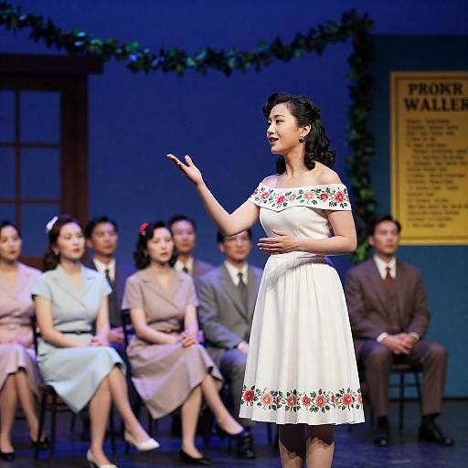 1940s Stage Play with Floral Elegance