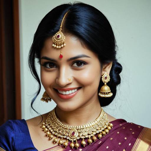 Stunning South Indian Saree and Hairstyle