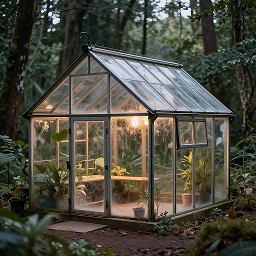 Cozy Overgrown Glass Greenhouse