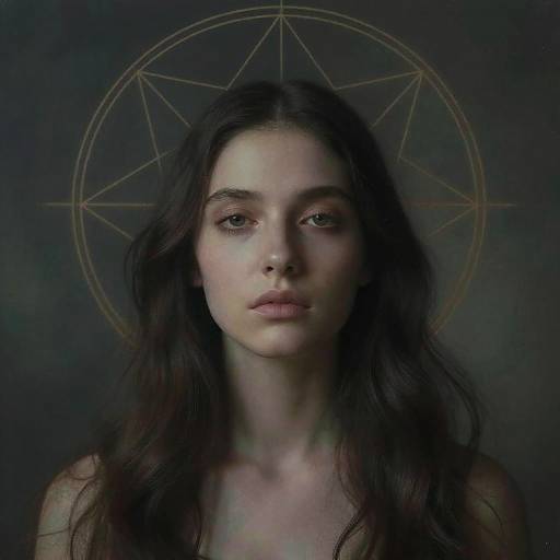 Introspective Woman with Surreal Halo